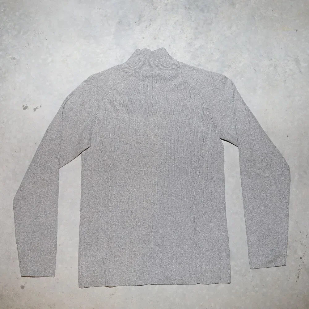 Ralph Lauren Gray Ribbed Sweater Classic Womens Preppy Style Top‎ Size Small